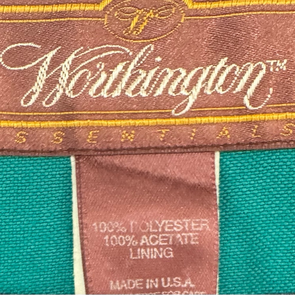 Worthington Emerald Green Petite Blazer 4P Collarless Work Office Career Jacket - Picture 6 of 8